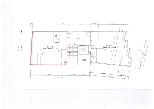 2F13坪テナント 北側店舗